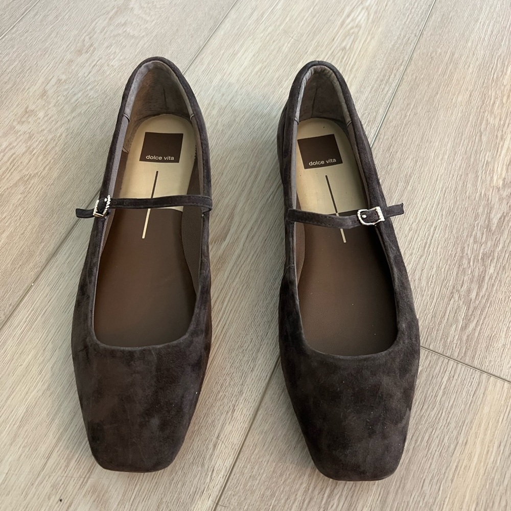 Dolce Vita Women's Dark Brown Mary Jane Flats - Picture 2 of 4